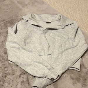 Sunday Best Gray Collared Sweatshirt